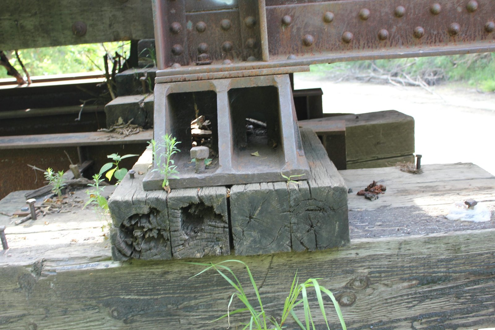 Rotted bearing block on north pier